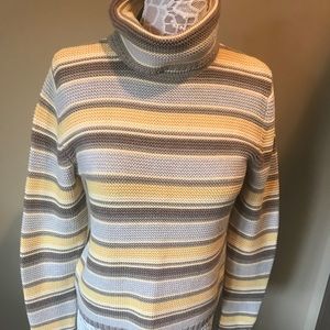 NWOT= Relativity olive grey yellow stripe sweater